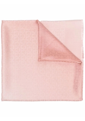 Ferragamo Gancini-jacquard wool-silk scarf - Pink
