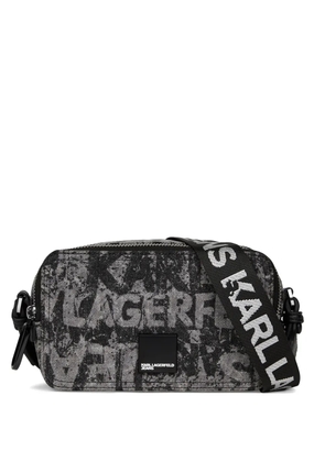 Karl Lagerfeld Jeans logo-print denim camera bag - Grey