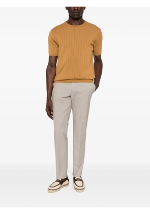 People Of Shibuya ribbed-knit short-sleeve T-shirt - Brown