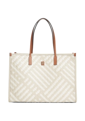 Tommy Hilfiger logo-plaque tote bag - Neutrals
