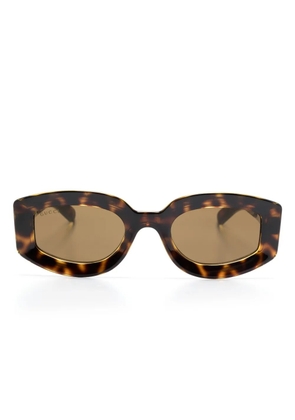 Gucci Eyewear logo-lettering sunglasses - Brown