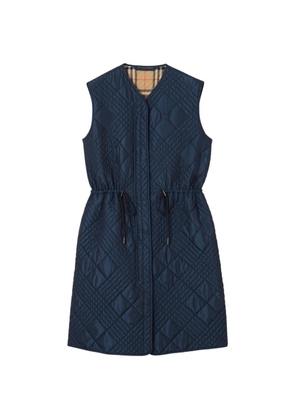 Burberry micro Check-stitch nylon blend gilet - Blue