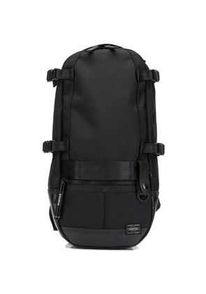Porter-Yoshida & Co. Heat buckle-fastening logo-patch backpack - Black