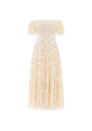 Needle & Thread Ribbon Heart sequin-embellished maxi dress - Yellow