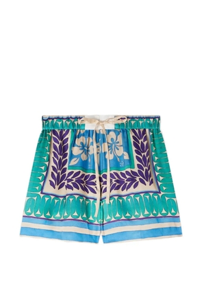 SANDRO floral cord short shorts - Green