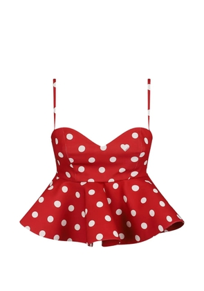Fiorucci polka ruffle-trim top - Red