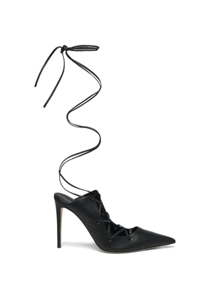 Alexander McQueen Ghillie lace-up skull-charm mules - Black