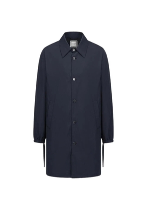 Wooyoungmi drawstring-cuff logo-patch coat - Blue