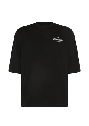 adidas rose-print logo-print T-shirt - Black