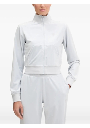 GUESS USA rhinestone-embellished zip-up sweatshirt - Blue