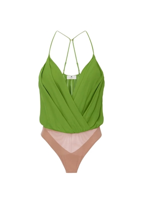 Elisabetta Franchi V-neck bodysuit - Green