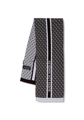 GUESS USA monogram-pattern logo-print scarf - Brown