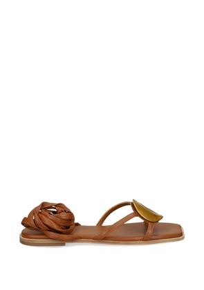 Vic Matie embellished tie-fastening sandals - Brown