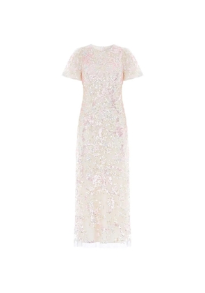 Needle & Thread Dancing Ribbon sequin-embellished maxi dress - Neutrals