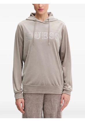 GUESS USA logo-embellished hoodie - Neutrals