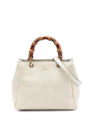 Gucci Pre-Owned 2016-2026 Mini Calfskin Bamboo Shopper satchel - White