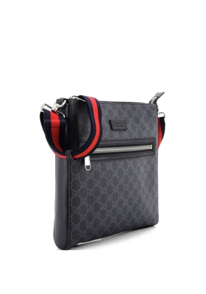 Gucci Pre-Owned Web Strap Front Zip Messenger Bag GG Coated Canvas Medium crossbody bag - Black