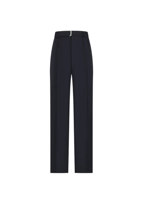 Tagliatore belted pleated-detail trousers - Blue