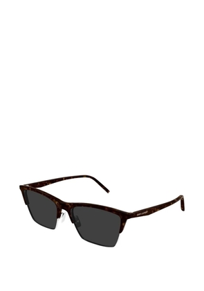 Saint Laurent Eyewear tortoiseshell-effect rectangle-frame sunglasses - Brown