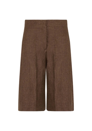 slowear pressed-crease wide-leg shorts - Brown