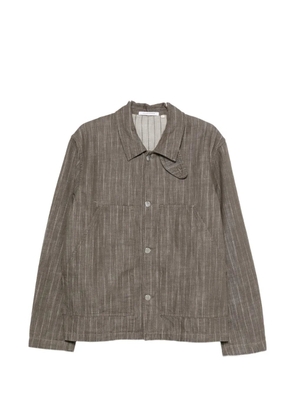 Sunflower Labour stripe-pattern button-up jacket - Green