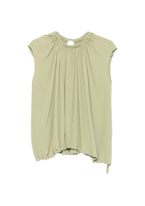 Su gathered-neck sleeveless blouse - Green