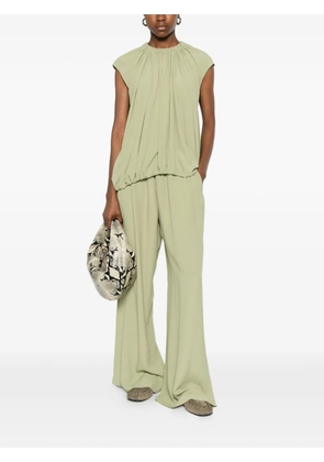Su gathered-neck sleeveless blouse - Green