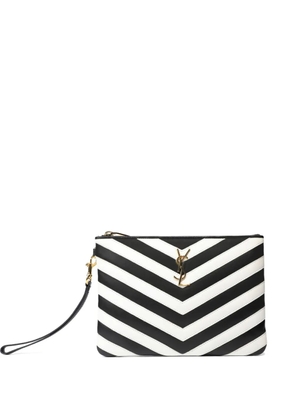 Saint Laurent Pre-Owned Cassandre chevron-print pouch - Black