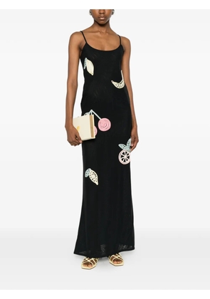 Leslie Amon Fruit Punchmaxi slip dress - Black
