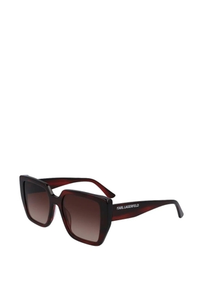 Karl Lagerfeld striped square-frame sunglasses - Brown