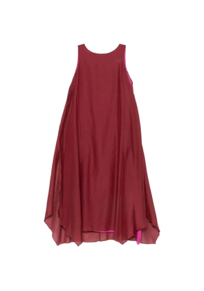 Liviana Conti semi-sheer sleeveless asymmetric dress - Red