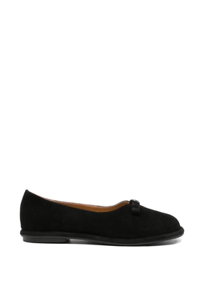 SERGIO MORETTI FIRENZE bow-detail suede ballet flats - Black