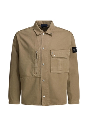 Stone Island Light Bull logo-patch multi-pocket denim jacket - Neutrals