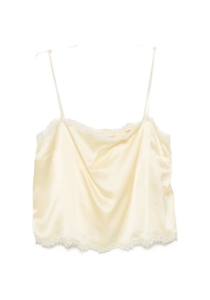 DÔEN Loure lace-trim top - Yellow