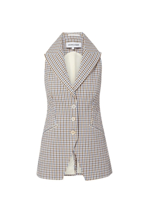 Veronica Beard Costa gingham waistcoat - Blue