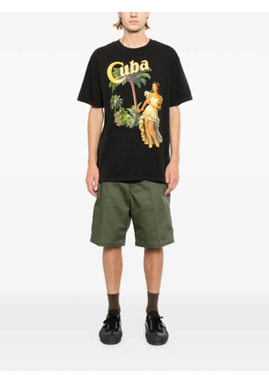 Melt cotton short-sleeve T-shirt - Black