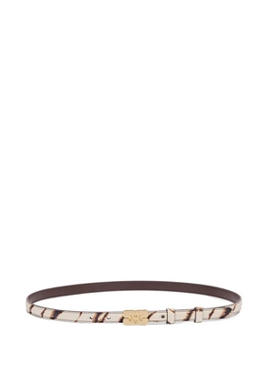 GANNI Kat zebra-print belt - Neutrals