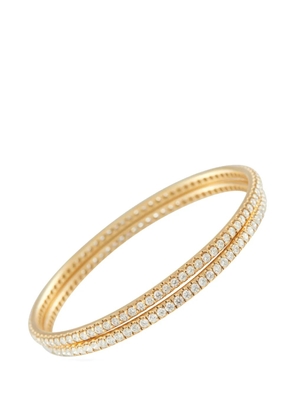 LB Exclusive diamond 18k yellow gold bangle bracelet set
