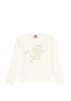 Diesel embroidered-patch graphic-print sweater - Neutrals