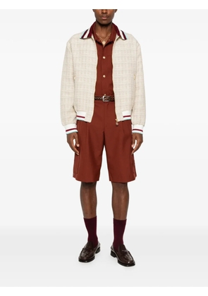 Drôle De Monsieur tweed bomber jacket - Neutrals