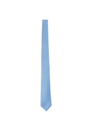 Kiton geometric pattern tie - Blue