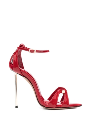 HARDOT patent-finish cut-out sandals - Red