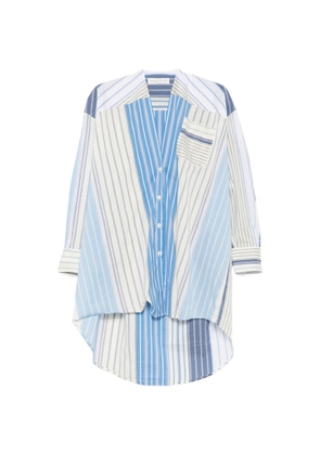 Phisique Du Role patchwork striped shirt - Blue