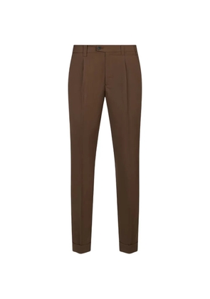 DEVORE pleated turn-up trousers - Brown