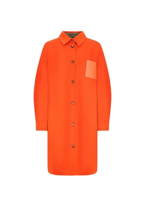 LOEWE leather-patch button-down coat - Orange