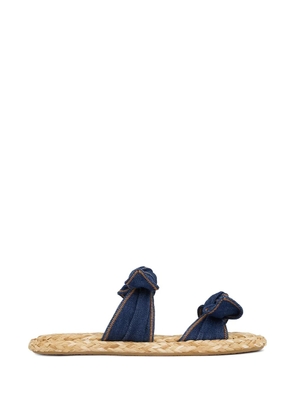 ZIMMERMANN Carousel bow-detail woven-sole flat sandals - Blue