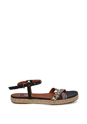 Lanvin Pre-Owned leopard-print snakeskin-effect sandals - Black