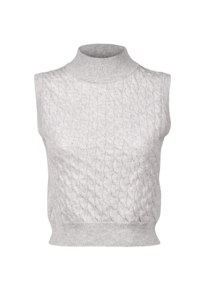Brunello Cucinelli cable-knit sleeveless cashmere sweater - Grey