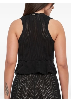 TWINSET zigzag-knit peplum tank top - Black