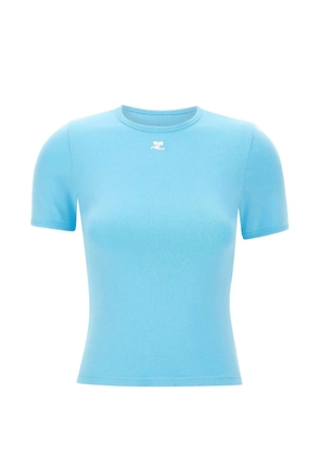Courrèges logo-embroidered T-shirt - Blue